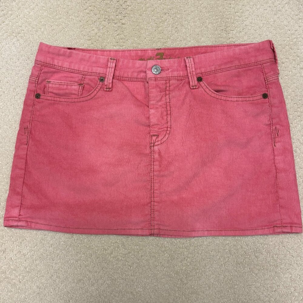 7 For All Mankind Corduroy Mini Skirt, Size: 29